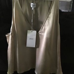 Armani silk top with zipper on the side.